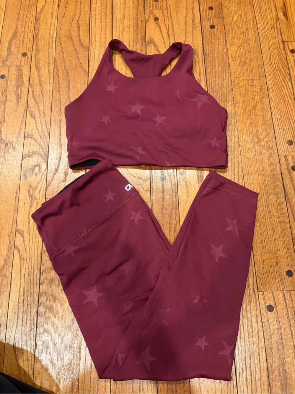 GAP Burgundy Star-Print Sports Bra & Leggings Set